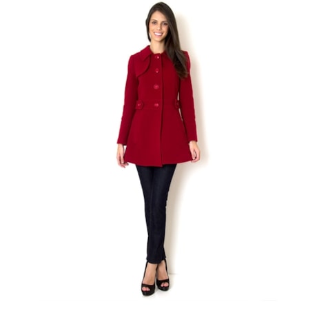 MALISE - CASACO 7/8 CASH. ZIG ZAG REC. E CINTO LATERAL - VERMELHO MALISE - CASACO 7/8 CASH. ZIG ZAG REC. E CINTO LATERAL - VERMELHO