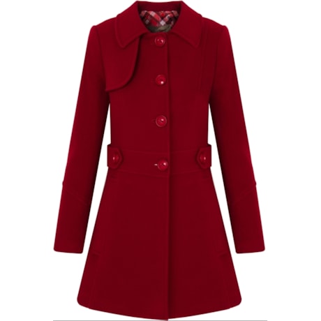 MALISE - CASACO 7/8 CASH. ZIG ZAG REC. E CINTO LATERAL - VERMELHO MALISE - CASACO 7/8 CASH. ZIG ZAG REC. E CINTO LATERAL - VERMELHO