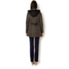MALISE - CASACO 7/8 NYLON DET. EM COURO CAPUZ C/PELE - MARROM