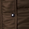 MALISE - CASACO 7/8 NYLON DET. EM COURO CAPUZ C/PELE - MARROM