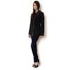 MALISE - CASACO CASHEMERE 3/4 C/ TRICOT E RECORTES - PRETO