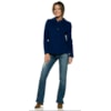 MALISE - CASACO CURTO COM LAPELA E PESPONTO - AZUL JEANS MALISE - CASACO CURTO COM LAPELA E PESPONTO - AZUL JEANS