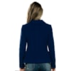 MALISE - CASACO CURTO COM LAPELA E PESPONTO - AZUL JEANS