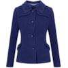 MALISE - CASACO CURTO COM LAPELA E PESPONTO - AZUL JEANS MALISE - CASACO CURTO COM LAPELA E PESPONTO - AZUL JEANS