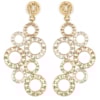 MARCIELLI RODRIGUES - BRINCO LONGO CÍRCULOS STRASS - DOURADO