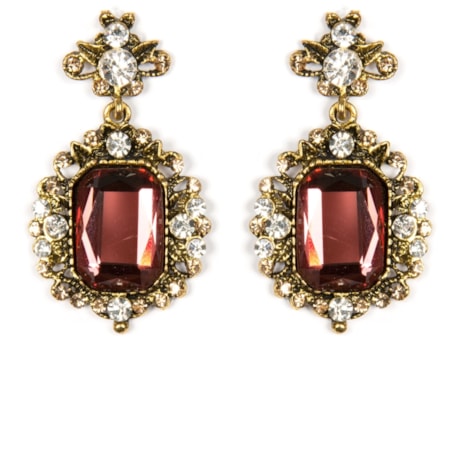 MARCIELLI RODRIGUES - BRINCO MÉDIO CRISTAL STRASS - RUBY