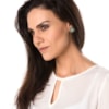 MARCIELLI RODRIGUES - BRINCO REDONDO PEDRA MICRO STRASS - TURQUESA