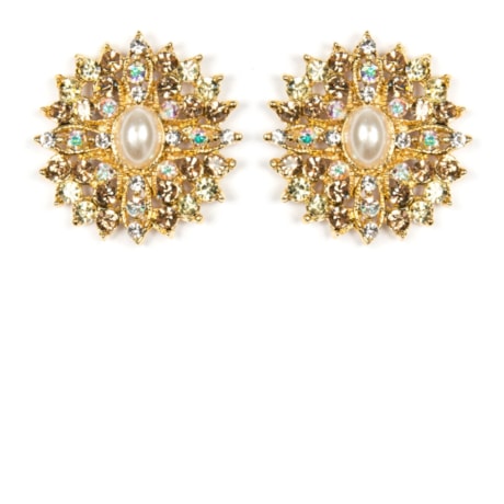 MARCIELLI RODRIGUES - BRINCO REDONDO STRASS PÉROLA - DOURADO