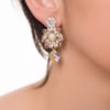 MARCIELLI RODRIGUES - BRINCO STRASS PINGENTE CRISTAL - CRISTAL