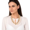MARCIELLI RODRIGUES - COLAR DUAS CORRENTES COM PÉROLAS - DOURADO