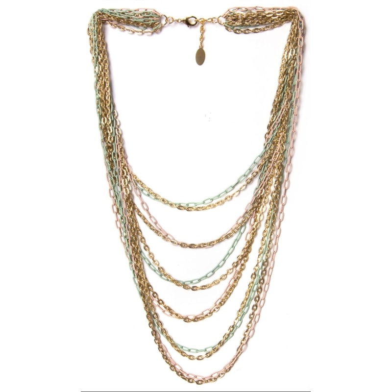 MARCIELLI RODRIGUES - COLAR LONGO CORRENTES CANDY TRICOLOR - DOURADO