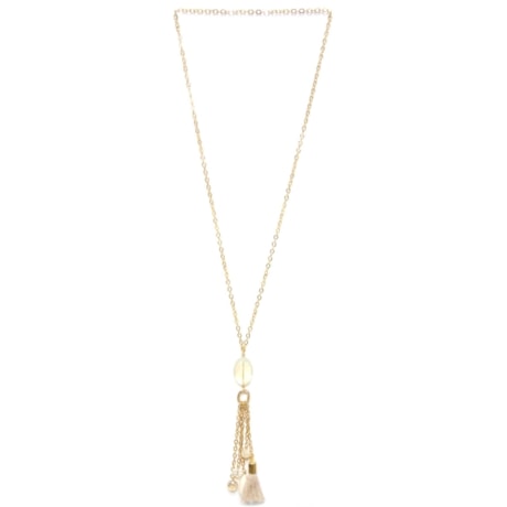 MARCIELLI RODRIGUES - COLAR LONGO PEDRA COM PINGENTES - DOURADO