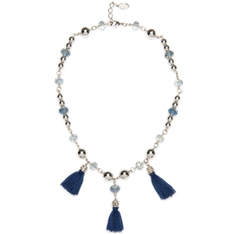 MARCIELLI RODRIGUES - COLAR PEDRARIAS PINGENTE TASSEL - AZUL