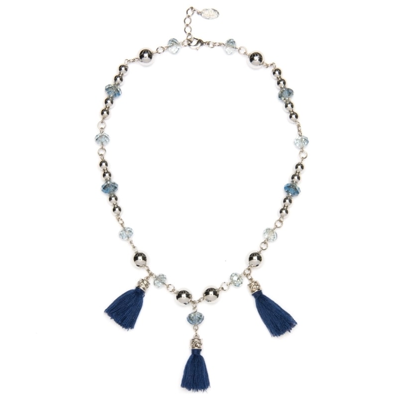 MARCIELLI RODRIGUES - COLAR PEDRARIAS PINGENTE TASSEL - AZUL