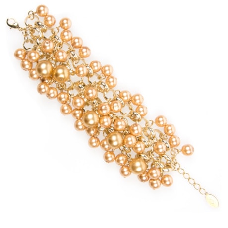 MARCIELLI RODRIGUES - PULSEIRA ELOS MIX PÉROLAS - DOURADO