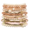 MARCIELLI RODRIGUES - PULSEIRA MIX COM 12 FILEIRAS PEROLASE COURO FAKE - DOURADO