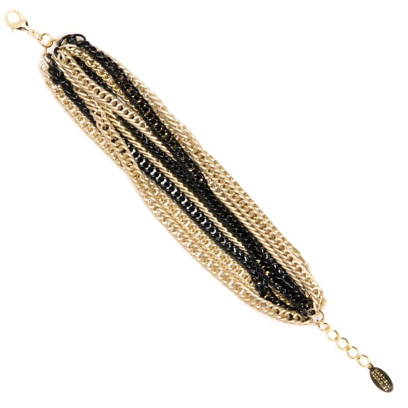 MARCIELLI RODRIGUES - PULSEIRA MIX CORRENTES TRÊS CORES - DOURADO