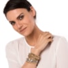 MARCIELLI RODRIGUES - PULSEIRA MIX DE CORRENTES COM CRISTAIS - DOURADO