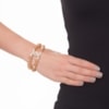 MARCIELLI RODRIGUES - PULSEIRA PEDRA FACETADA 2/FILEIRAS COM STRASS - UNICA