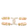 MARCIELLI RODRIGUES - PULSEIRA PEDRA FACETADA 2/FILEIRAS COM STRASS - UNICA