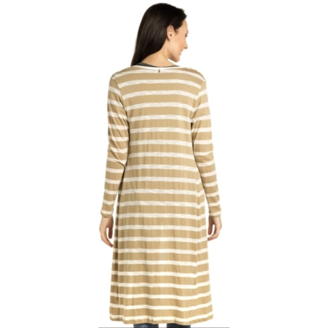 MAXI CARDIGAN CANTÃO LISTRAS COMFY - BEGE MAXI CARDIGAN CANTÃO LISTRAS COMFY - BEGE