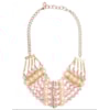 MAXI COLAR CRISTAIS PÉROLAS HASTE STRASS - ROSA