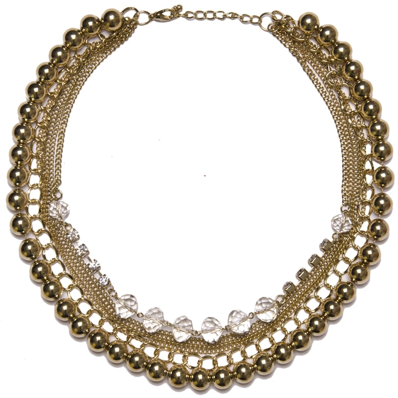 MAXI COLAR CRISTAL - DOURADO