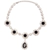 MAXICOLAR PRINCESA STRASS /PINGENTE GOTA - PRATA/PRETO