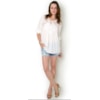 MOÇA BONITA -BATA EM VISCOSE M/L RENDA AMARRAÇÃO - BRANCO
