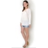 MOÇA BONITA -BATA EM VISCOSE M/L RENDA AMARRAÇÃO - BRANCO