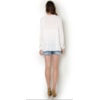 MOÇA BONITA -BATA EM VISCOSE M/L RENDA AMARRAÇÃO - BRANCO