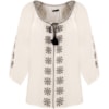 MOÇA BONITA - BATA EM VISCOSE PONTO CRUZ M3/4 - OFF WHITE