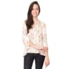 MOÇA BONITA - BATA FLORAL COM NERVURAS - CREME