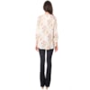 MOÇA BONITA - BATA FLORAL COM NERVURAS - CREME