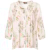 MOÇA BONITA - BATA FLORAL COM NERVURAS - CREME