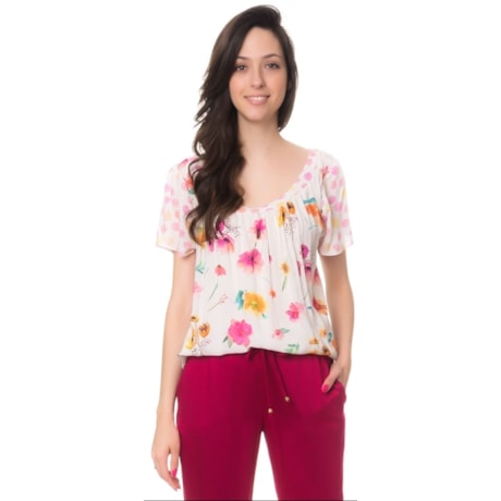 MOÇA BONITA - BATA FLORAL RENDA BARRA - OFF WHITE MOÇA BONITA - BATA FLORAL RENDA BARRA - OFF WHITE