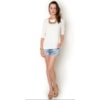 MOÇA BONITA - BLUSA MALHA DET. VAZADO NAS COSTAS - BEGE