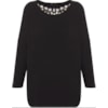 MOÇA BONITA - BLUSA MALHA DET. VAZADO NAS COSTAS - PRETO