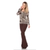 MOÇA BONITA - BLUSA TRICÔ DECOTE V ANIMAL PRINT - MARROM MOÇA BONITA - BLUSA TRICÔ DECOTE V ANIMAL PRINT - MARROM