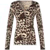 MOÇA BONITA - BLUSA TRICÔ DECOTE V ANIMAL PRINT - MARROM MOÇA BONITA - BLUSA TRICÔ DECOTE V ANIMAL PRINT - MARROM