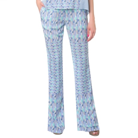MOÇA BONITA - CALÇA FLARE ESTAMPADA - AZUL MOÇA BONITA - CALÇA FLARE ESTAMPADA - AZUL