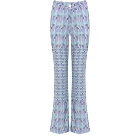 MOÇA BONITA - CALÇA FLARE ESTAMPADA - AZUL MOÇA BONITA - CALÇA FLARE ESTAMPADA - AZUL