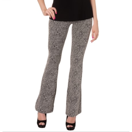 MOÇA BONITA- CALÇA FLARE MALHA TWEED - P&B
