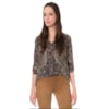 MOÇA BONITA - CAMISA ESTAMPA CASHMERE MANGA LONGA - PETRÓLEO