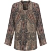 MOÇA BONITA - CAMISA ESTAMPA CASHMERE MANGA LONGA - PETRÓLEO