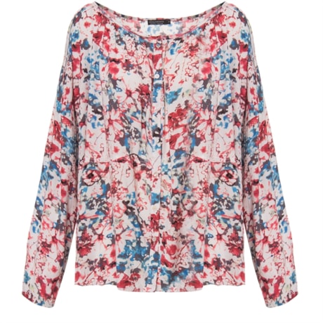 MOÇA BONITA - CAMISA ESTAMPADA AMPLA RECORTE CINTURA - FLORAL