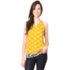 MOÇA BONITA - REGATA ABERTA PATCH WORK - AMARELO