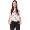 MOÇA BONITA - T-SHIRT CETIM CORAÇÕES - OFF WHITE