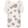 MOÇA BONITA - T-SHIRT CETIM CORAÇÕES - OFF WHITE