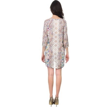 MOÇA BONITA - VESTIDO BATA PATCHWORK COM RENDA - OFF WHITE MOÇA BONITA - VESTIDO BATA PATCHWORK COM RENDA - OFF WHITE